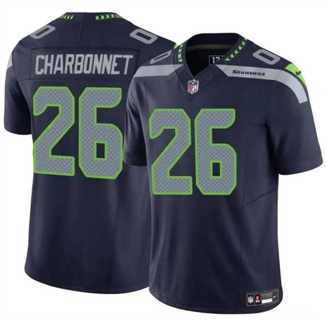 Men & Women & Youth Seattle Seahawks #26 Zach Charbonnet Navy 2024 F.U.S.E Vapor Limited Stitched Jersey->san francisco 49ers->NFL Jersey